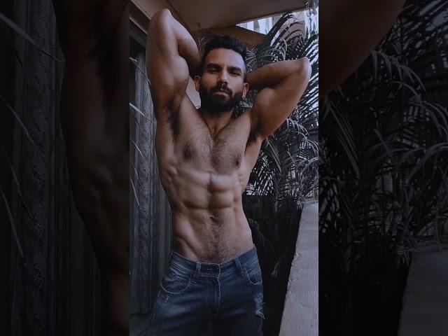Lean and hairy fitness model#fitness #hunk #muscular #muscletv #shorts