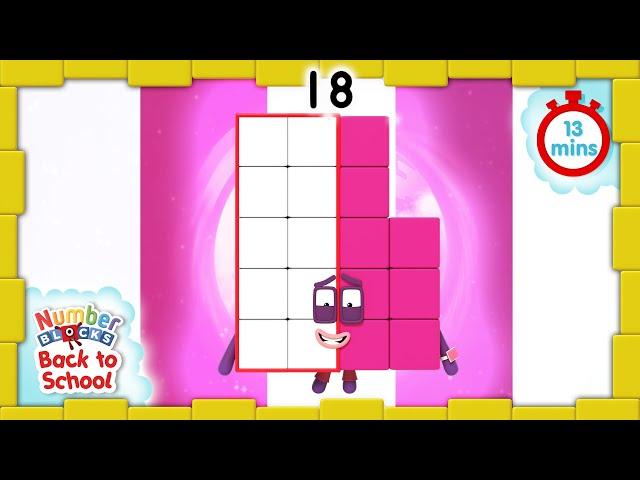 @Numberblocks- #BacktoSchool | Level Three | All the Best Eighteen Moments