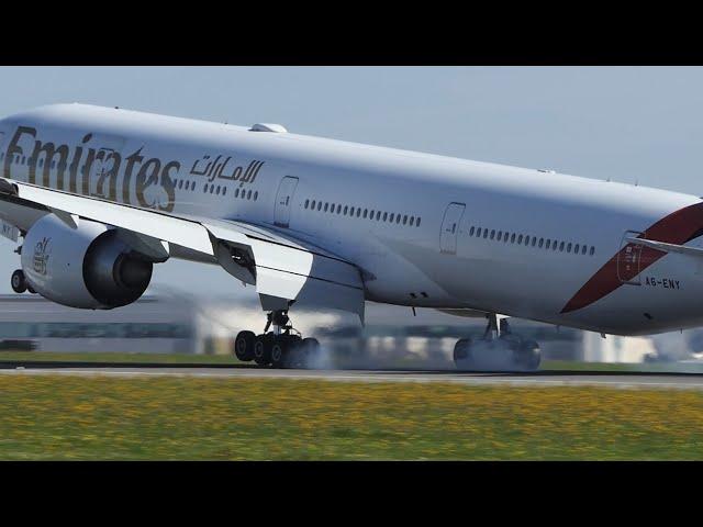 Emirates Boeing 777 Spectacular Landing | Aviation Enthusiasts' Delight!