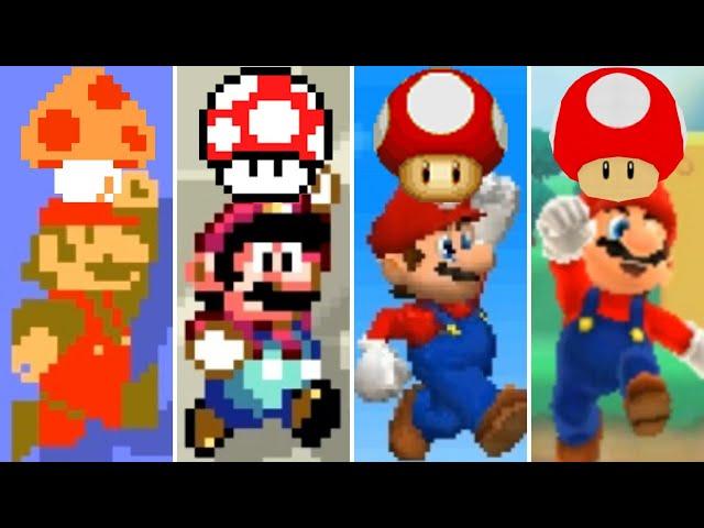 Evolution of Super Mushrooms in Mario Games (1985-2019)