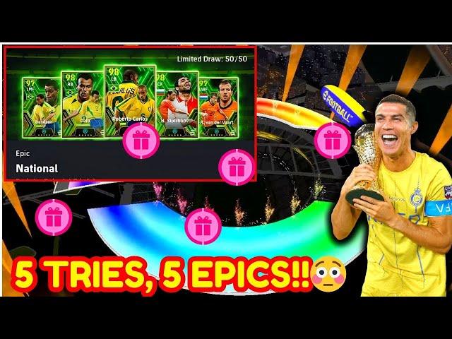 MOST LUCKIEST ACCOUNTS!! | 5 Tries, 5 Epics  | Epic Efootball 24 | Efootball 2024 Mobile