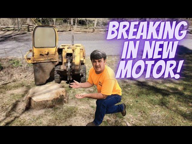 Breaking in the New Stump Grinder Motor on a Huge Oak Stump!