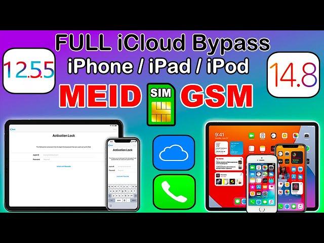 NEW Untethered iCloud Bypass GSM/MEID With Sim/Signal/Network iOS 14.8/12.5.5| iCloud Bypass Sim Fix