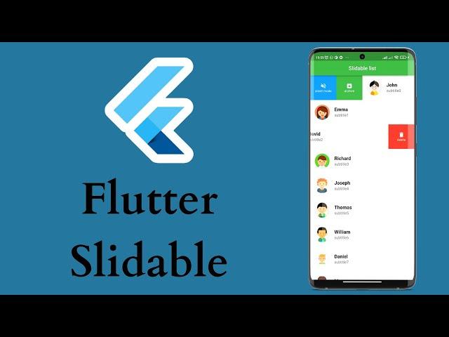 Flutter Slidable List [ Using flutter_slidable ]