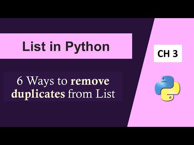 Python Interview Questions and Answers | Python Program for Removing Duplicates from List