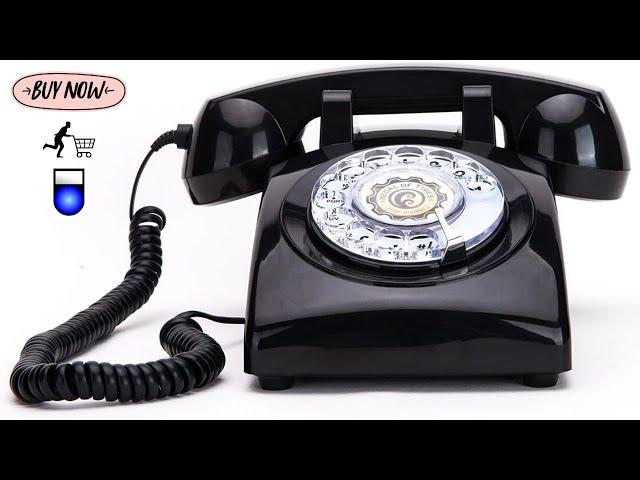 Rotary Dial Telephones Sangyn 1960'S Classic Old Style Retro Landline Desk Telephone, Black