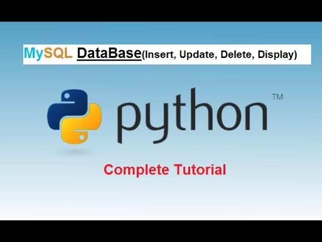 Python Tutorual for Beginners - How to Connect MySql database with Python Project ! Complete CRUD