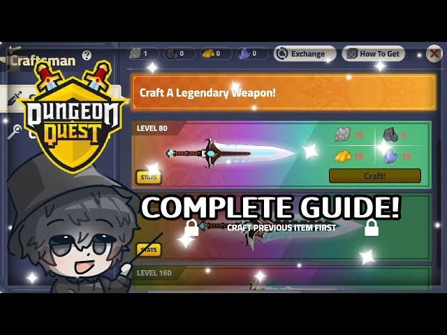 HOW TO CRAFT A LEGENDARY WEAPON! Dungeon Quest Guide