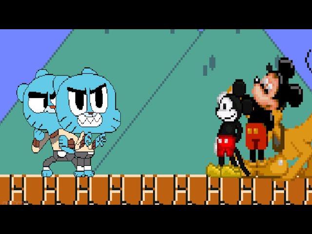 TEAM DOUBLE GUMBALL  VS  TEAM DOUBLE MICKEY MOUSE | RACE TO 3 WINS