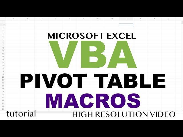 Excel Macro - Pivot Table, Dynamic Range, Error Handling - Excel VBA Part 11