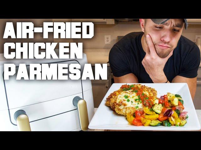 Air-Fried Chicken Parmesan with Roasted Vegetables (Low calorie Dinner)