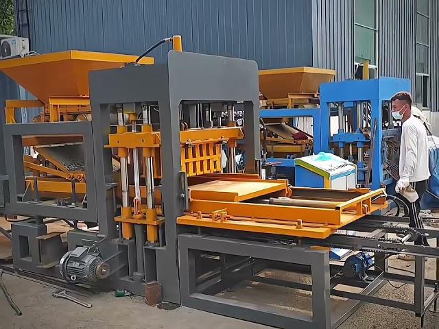 Color interlock paver brick making machine automatic hydraulic QT4-15 cement hollow block machine