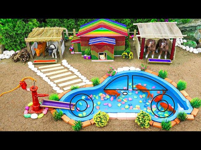 DIY tractor Farm Diorama with house for cow, fish | Make a car-shaped fish tank | ideas WCG