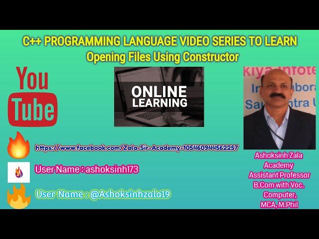 Write and Read File using fstream class Constructor Function in C++ Programming Language