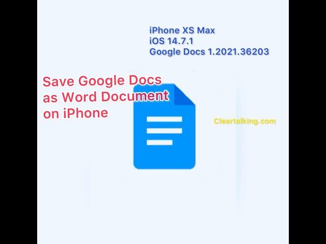 How to convert Google Docs to Microsoft Word Document on iPhone