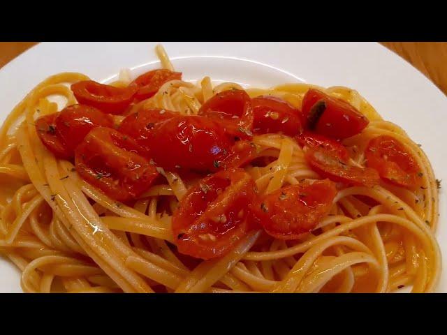 Linguine pomodorini alici e crema di pane by Vito Chef Italy - how to make a simple creamy pasta