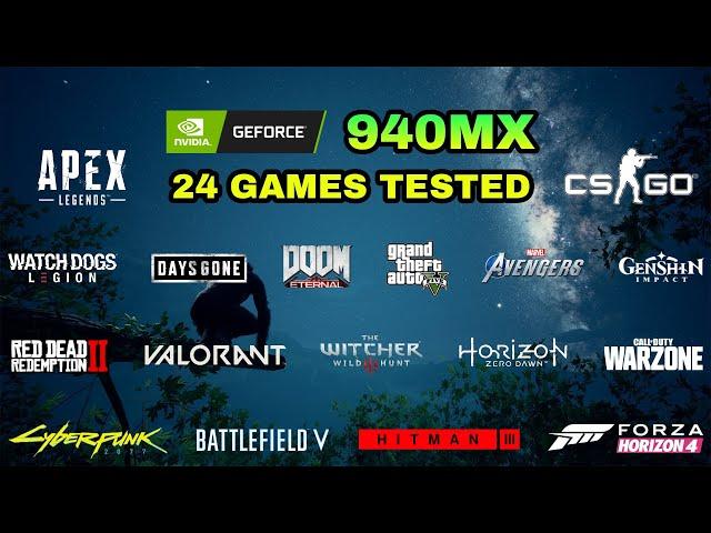 Nvidia GeForce 940MX Gaming Test ! 2021