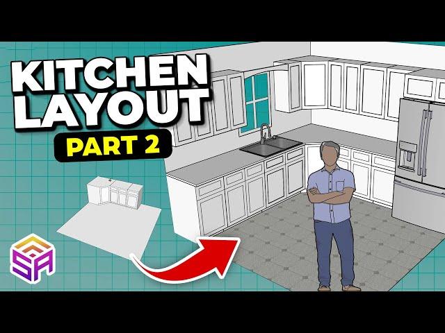 SketchUp Kitchen Layout Tutorial: Part 2 Lower & Upper Cabinet Layout