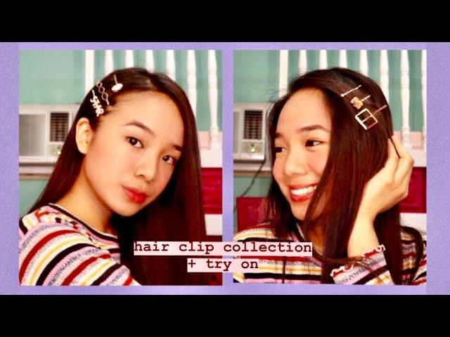 Trendy Hair Clips + How I style it | TRY ON HAUL 2019 | Shopee (Philippines)