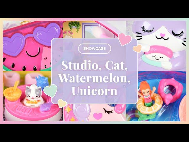 SHOWCASE Polly Pocket: Shani's Art Studio, Watermelon Party, Zen Cat Restaurant, Unicorn Forest