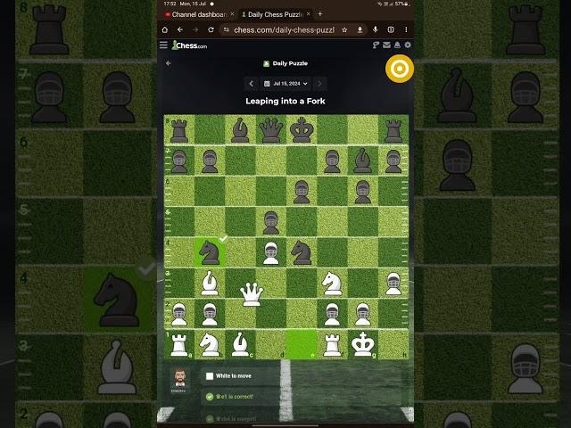 Today's Puzzle at Chess.com || Leaping into a Fork || chess.com  #codewitharhan #chess #chesscom