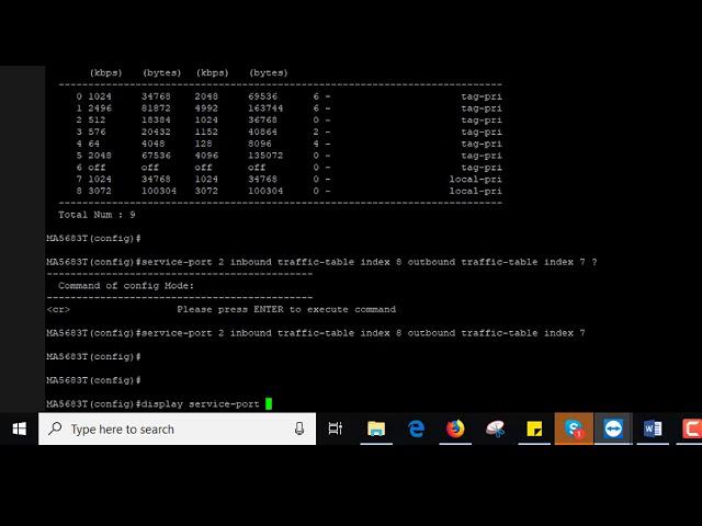 Bandwidth Configure Huawei ONT By Traffic table