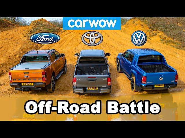 VW Amarok vs Ford Ranger vs Toyota Hilux: OFF-ROAD BATTLE!