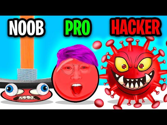 NOOB vs PRO vs HACKER In RED BALL 4!? (HARDEST LEVELS!)