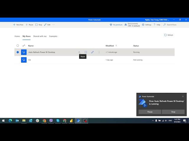 Auto refresh data in Power BI Desktop by Power Automate