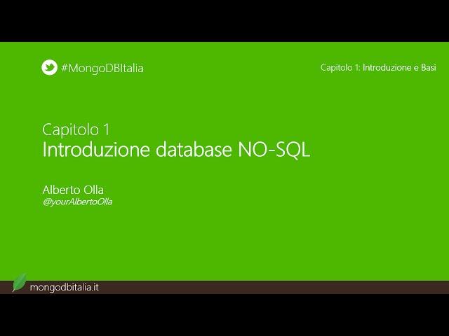 Introduzione database no-SQL - Corso base di MongoDB