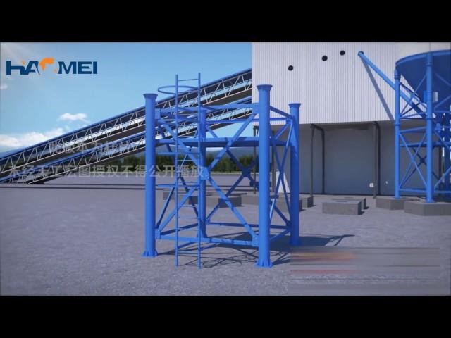 Haomei 200T cement silo 3D installation demonstration animation