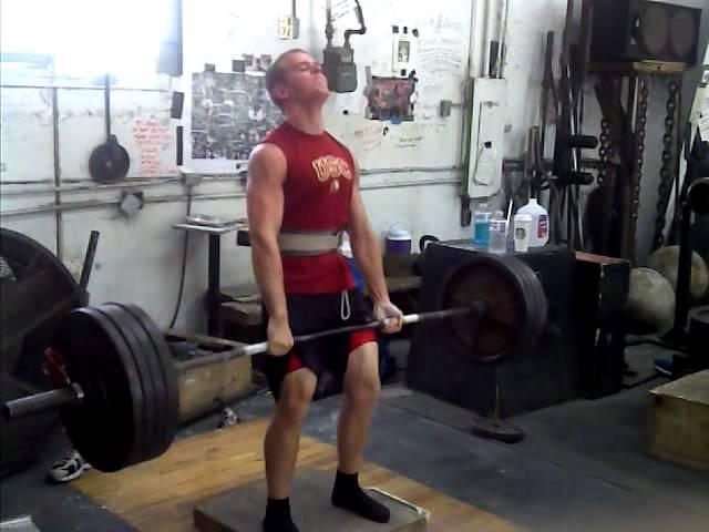 Steve Coyne 420 X 5 reps 3 inch deficit deadlift (WWW.JOSHSTRENGTH.COM)