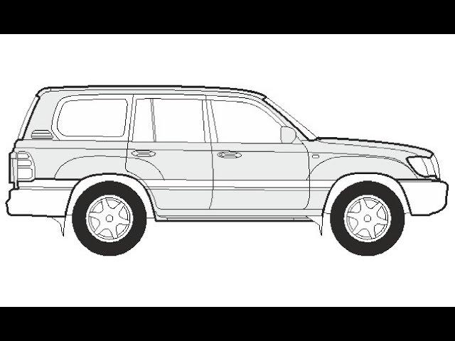 How to Draw a Toyota Land Cruiser 500 / Как нарисовать Toyota Land Cruiser 500