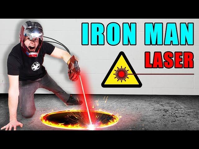 We Made IRON MAN'S LASER and it can CUT THROUGH STEEL!