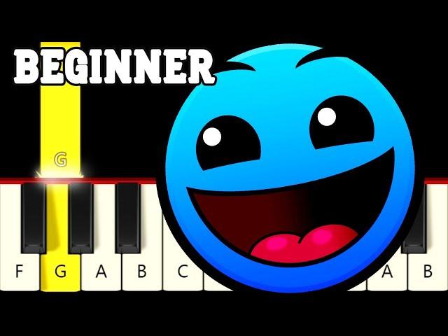 Geometry Dash - Level 2 Back On Track - Easy and Slow Piano tutorial - Beginner