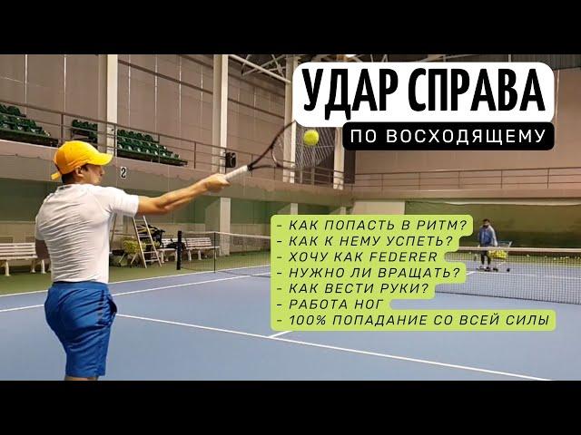 Плоский forehand (удар справа) - Как бить по восходящему в высокой точке как Federer