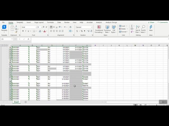 MS Excel: Deleting complete blank rows without deleting blank cells in the filled row