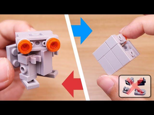 LEGO brick robot transformers tutorial - Mars exploration transformer cube mech - Easy Cubot