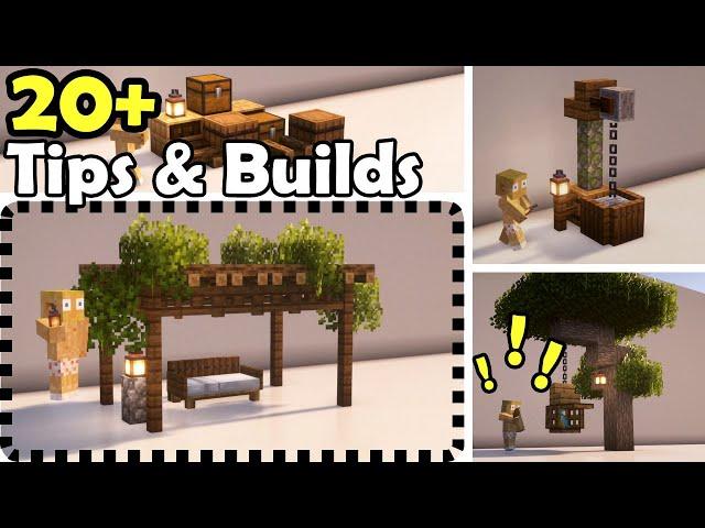 20+ Small Outdoor Builds & Tips To IMPROVE Your BUILDING In Minecraft!!!