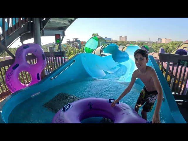 Omaka Rocka POV (5.3K) both slides Whanau Way 2 slides #aquatica #waterpark #waterslide