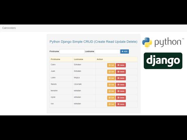 Python Django Simple CRUD (Create Read Update Delete)