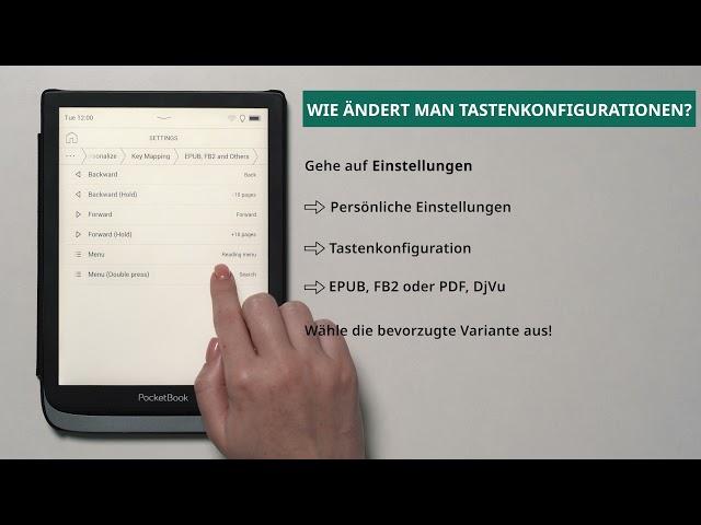 Wie ändert man Tastenkonfigurationen? PocketBook