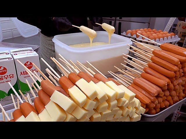 치즈핫도그 1,000 sold out a day! Amazing Cheese Hot Dog Making Process - Korean street food