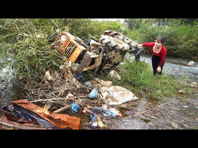 Farm Machinery Stuck On River Bank - Repair and Restoration of Abandoned Machinery