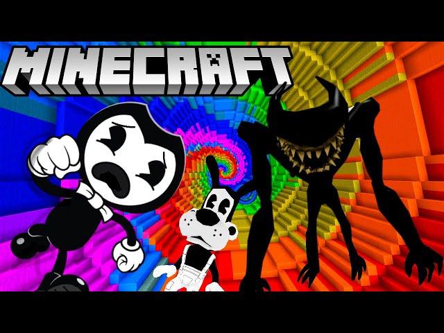 BENDY & BORIS GO DOWN THE DROPPER IN MINECRAFT! (BATIM Minecraft Map)