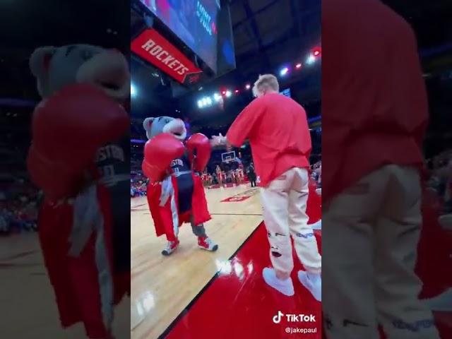 Jake Paul pulled a Will smith and smacked the rockets mascot #tiktok