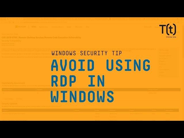 How to avoid using RDP in Windows