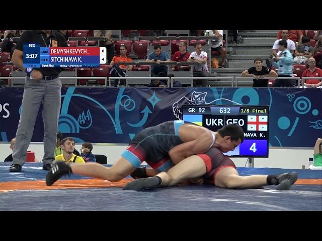 1/8 GR - 92 kg: B. DEMYSHKEVYCH (UKR) v. K. SITCHINAVA (GEO)