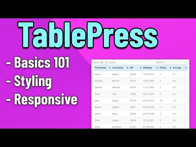 TablePress Tutorial: build Beautiful, Responsive WordPress Tables