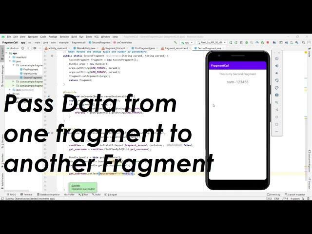 pass data from one fragment to another fragment in android